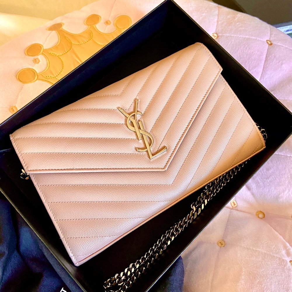 AUTHENTIC YSL NUDE PINK SILVER HARDWARE WOC
